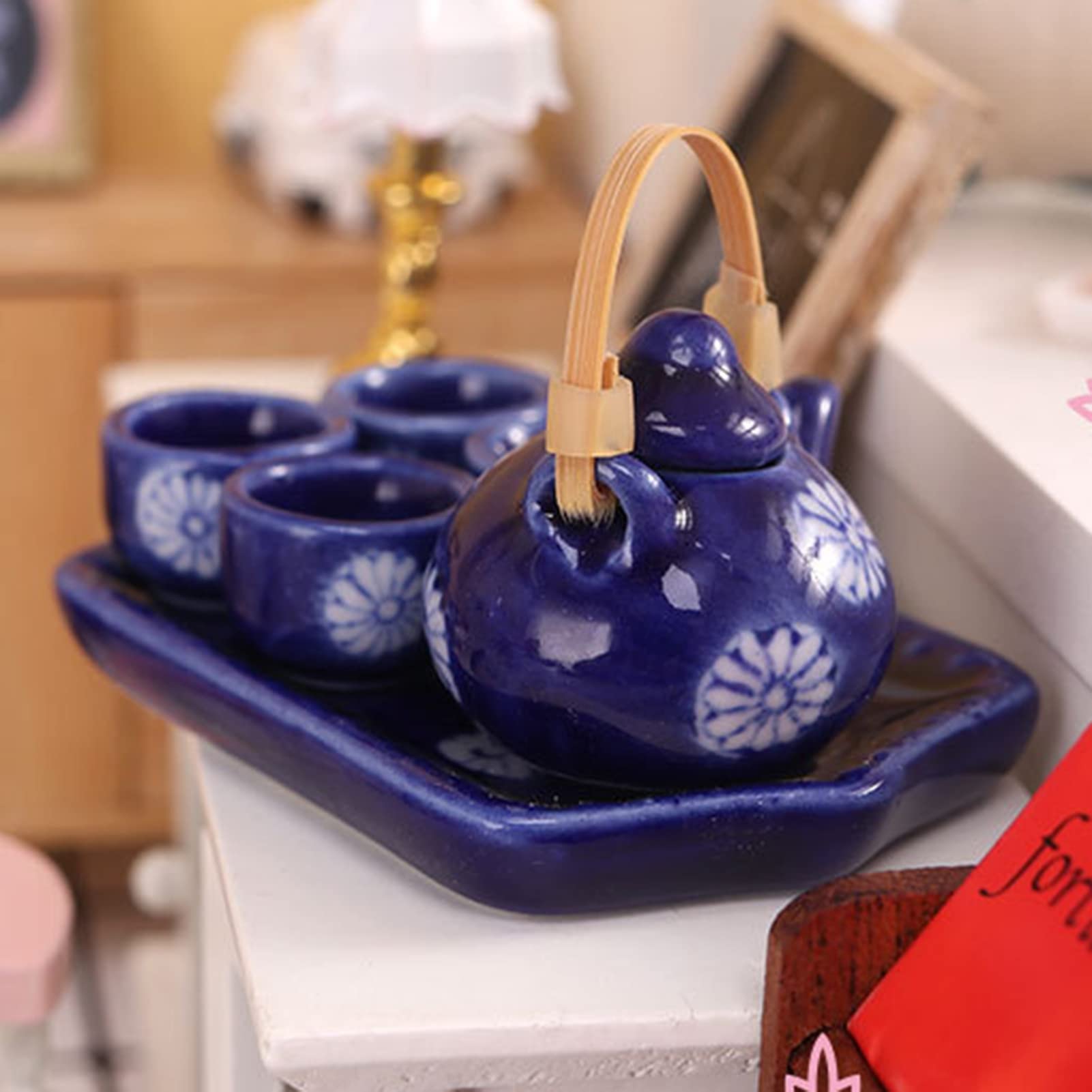 染め付け ティーポット(ミニチュア)